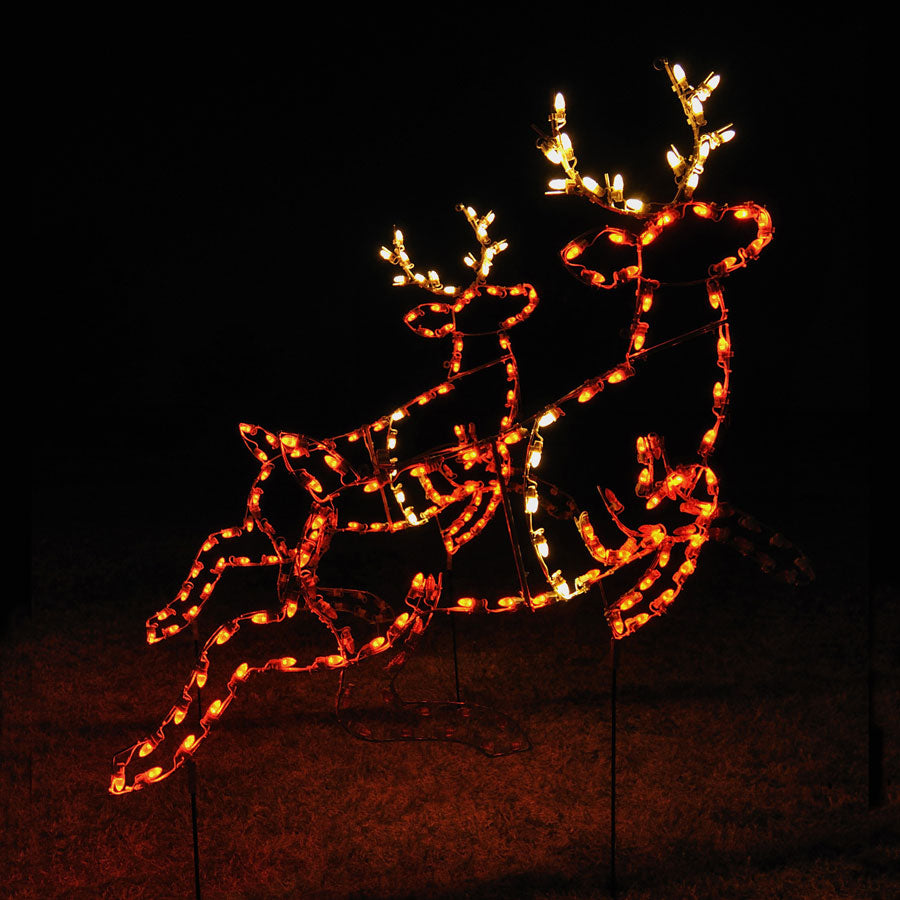 Animated Reindeer Pair C7 LED Light Display 8 ft. NOT LIVE
