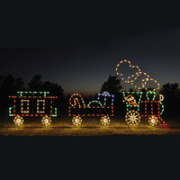 Animated Train Set C7 LED Light Display 16.5 ft. W