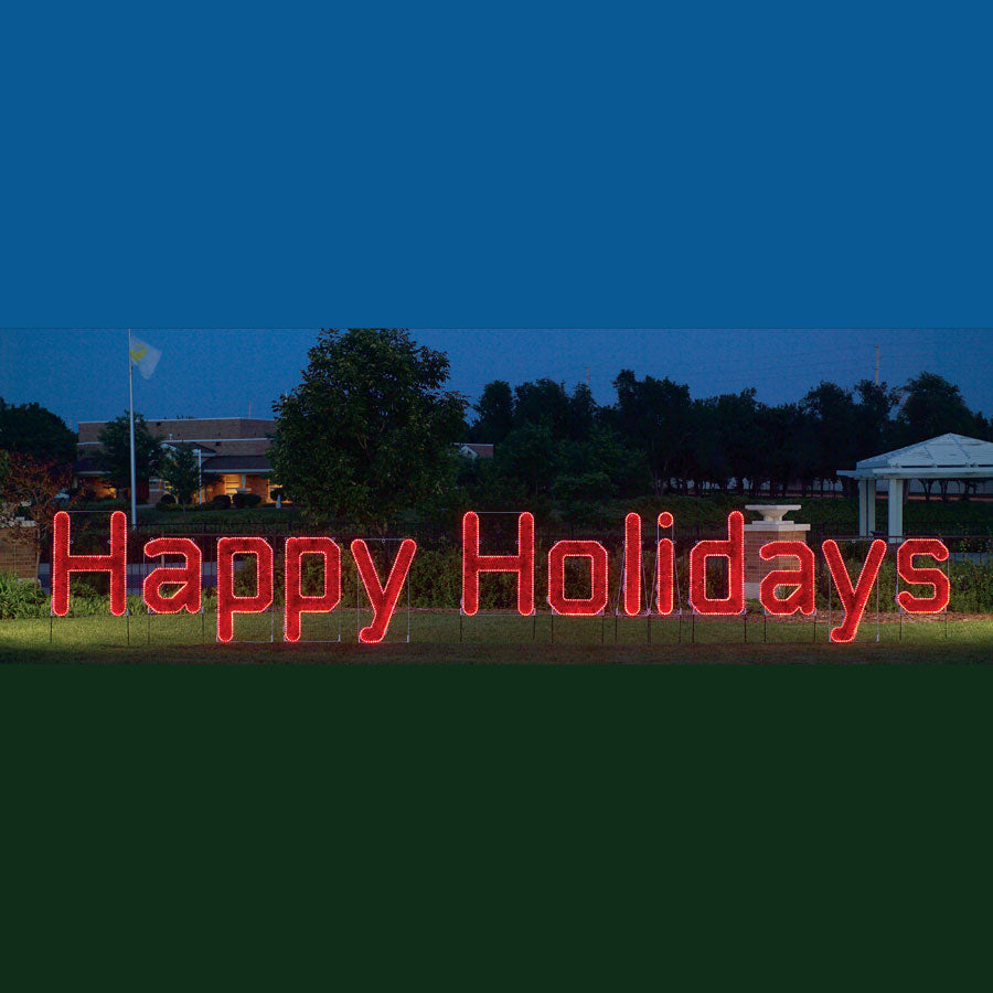 Happy Holidays Ropelight LED Light Display 35 ft. W