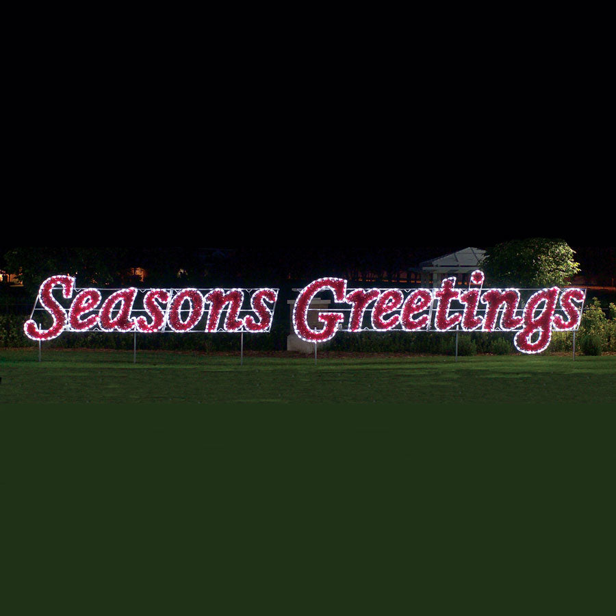Seasons Greetings Commercial LED Light Display 40 ft. W