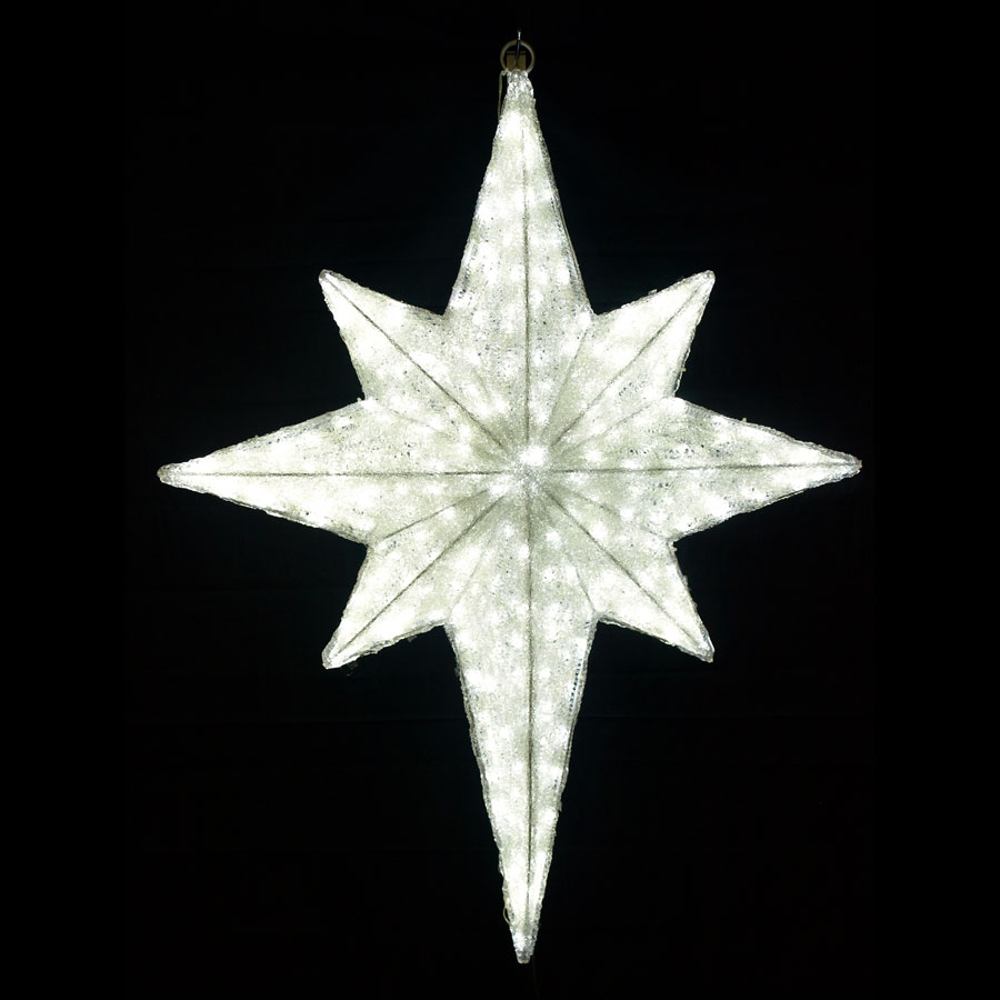 LED Nativity Star - 3D ­­- White ­­- Seasons Designs ­- 47
