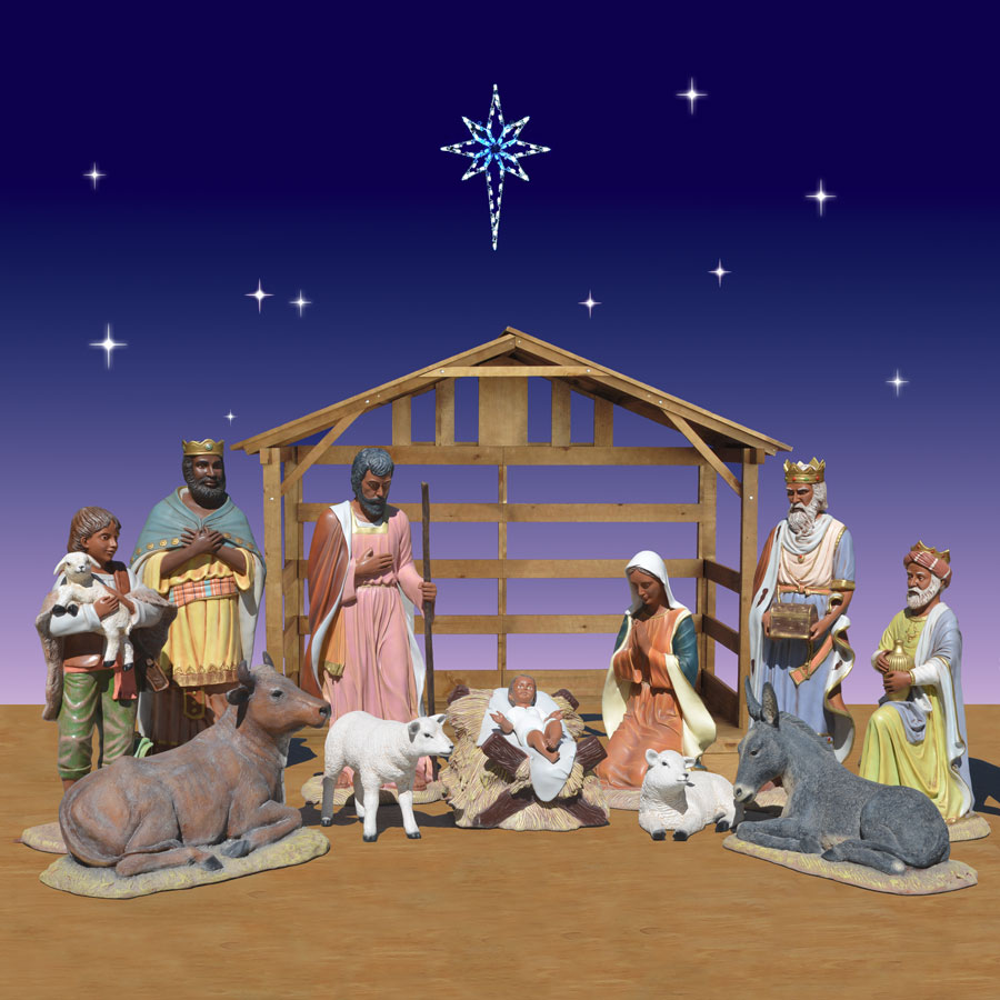 African-American Life-Size Nativity Set - 11 Pieces
