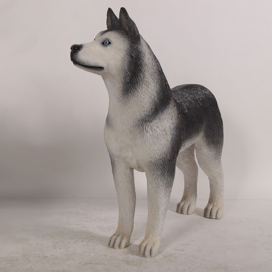 Husky Dog Statue Looking Right 36in H