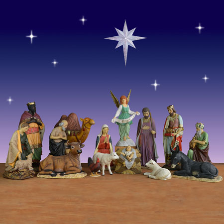 Life-Size 15-Piece Nativity Set - ChristmasNightInc.com