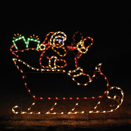 Animated LED Santa Sleigh & 9 Reindeer Display - 46' W